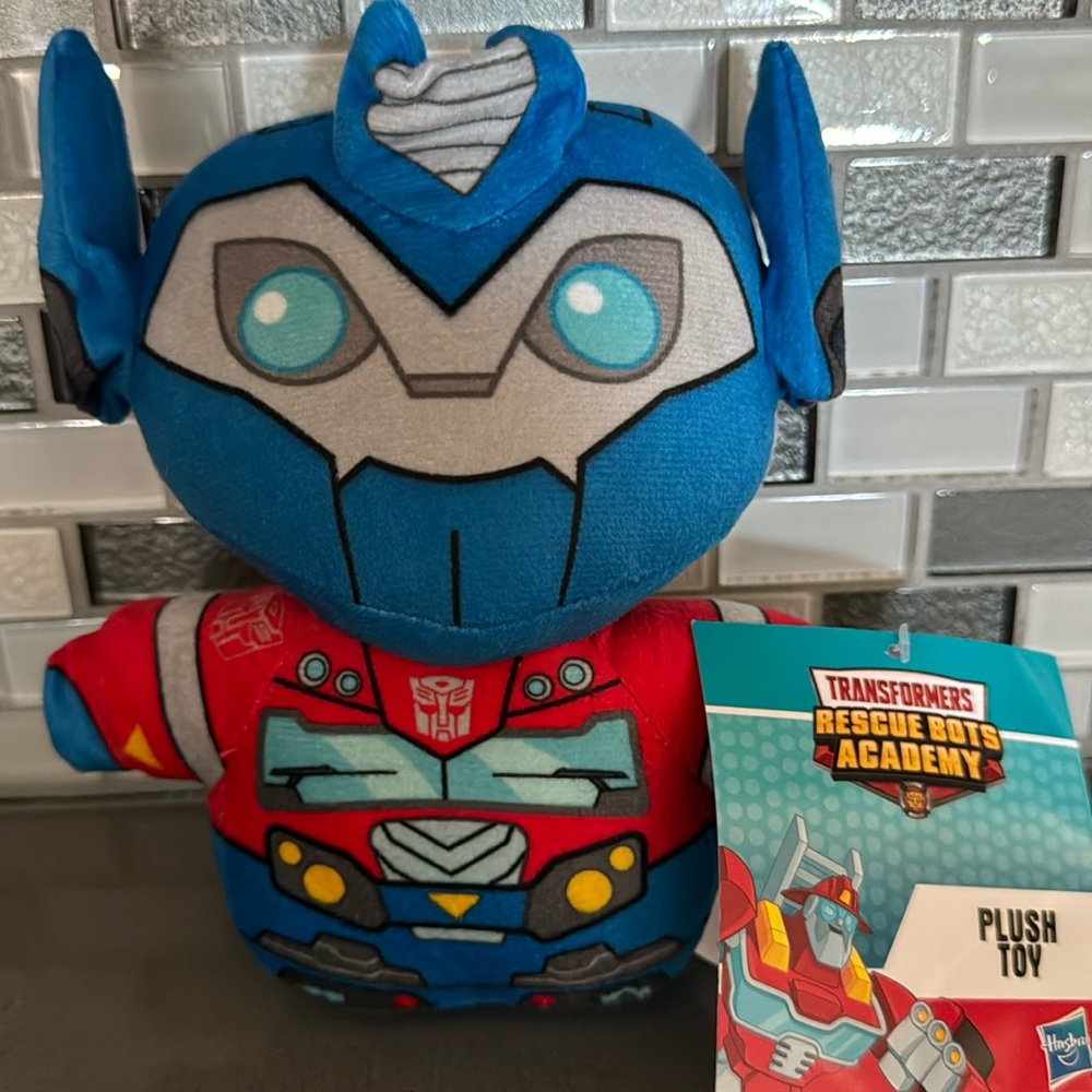 Transformers Rescue Bots Academy OPTIMUS PRIME Plush / Hasbro / 7” / BRAND NEW